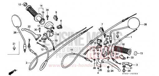 LEVIER DE GUIDON/COMMUTATEUR/CABLE PK50L de 1990